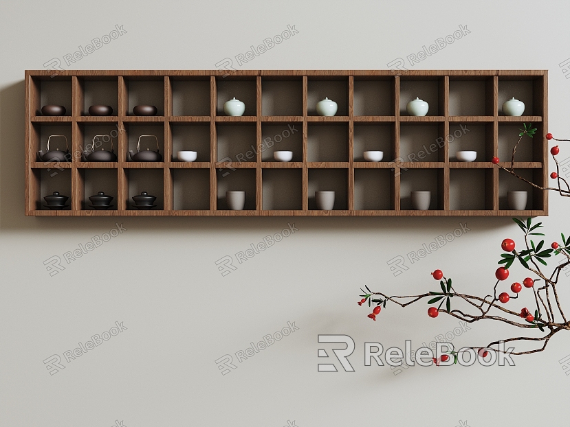 Wind Tea Cabinet Wall-mounted Alpine Rack model