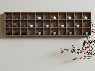 Wind Tea Cabinet Wall-mounted Alpine Rack 3d model