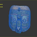 Traditional Green And Orange Decorative Mask With Inlaid Patterns Artistic Facial Attire