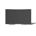 Modern Curved Television With Black Screen Silver Stand And Sleek Contemporary Design