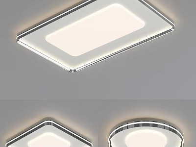 Modern LED Ceiling Light With Square And Round Shapes For Home Decoration 3d model