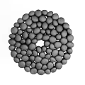 Stylish Circular Wall Decor Made Of Black Round Beads On White Background