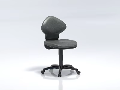 Gray Office Chair with Ergonomic Backrest and Swivel Base Wheels for Comfortable Office Use 3d model