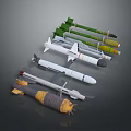 Various Types of Military Weapons Featuring Missiles Bombs and Different Designs