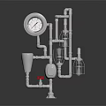 modern pipe heating system steam pipe 3d model