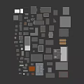 Colorful Urban Building Models With Diverse Styles And Various Roof Designs