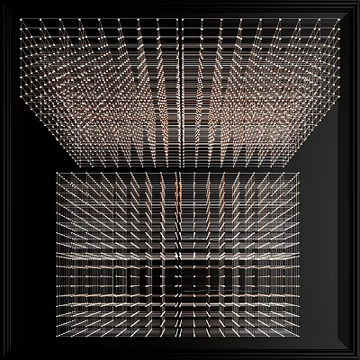 Modern Geometric Chandelier With Metal Frame And LED Lights For Interior Decor 3d model