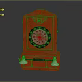 Vintage Red Telephone Booth With Circular Black Window And White Horn Speakers