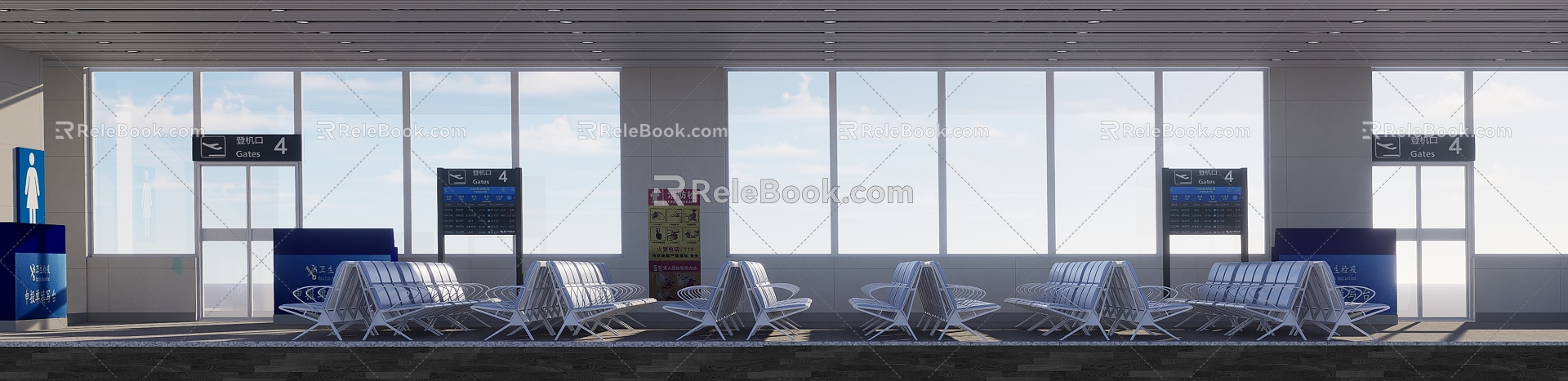 Remote boarding gate 3d model