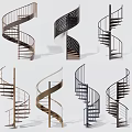Various Modern Spiral Staircase Designs With Metal Structure And Perforated Details