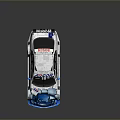 White And Blue Racing Car With SPARCO Logo Sleek Design And Aerodynamic Features