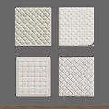 Four White Mattresses Featuring Quilted Patterns And Textures Displayed On Beige Wall 3d model