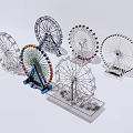 Multiple Ferris Wheels With Various Designs For Amusement Park Equipment 3d model