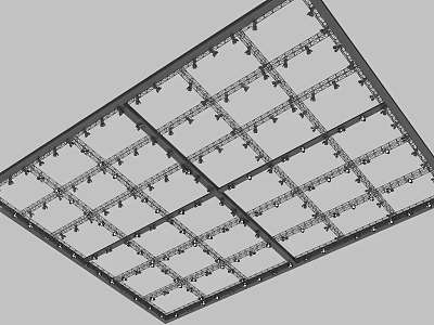 Home Art Studio Grid Shelf For Organizing Musical Instruments And Art Supplies 3d model