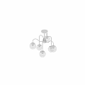 Modern Silver Multi Arm Chandelier With Transparent Textured Glass Globes Ceiling Light Fixture