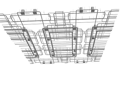 Industrial Pipes Technical Drawing Showing Complex Layout Structure And Engineering Details 3d model