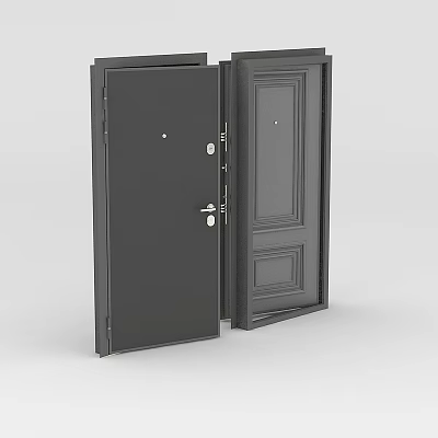 Black Apartment Door 3d model