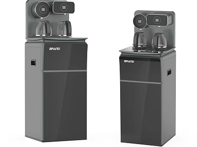 Standing Water Dispenser Daily Electrical Appliance With Modern Black Design And Double Outlet 3d model