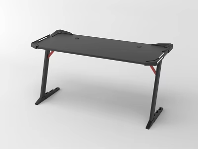 Ergonomic Black Gaming Desk With Red Accents And Sturdy Frame Design 3d model