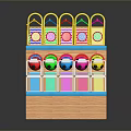 Colorful Building Blocks Long Track Structure With Multi colored Sections And Wooden Base