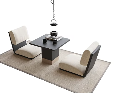 Modern Balcony Tea Table and Chair Tea Chair 3d model
