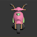 Colorful Pink And Green Stylish Modern Scooter Motorcycle With Vibrant Design Elements