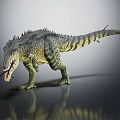 Realistic Carnivorous Dinosaur Model In Standing Pose With Spiked Back And Sharp Teeth