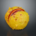 Fresh Edible Chestnut With Spiky Yellow Shell And Red Spots Split Open