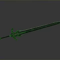 Ancient Ornate Sword With Decorative Hilt And Long Sharp Metallic Blade