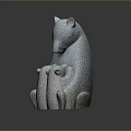 Mother and Baby Bear Hugging Sculpture Artistic Decorative Piece With Textured Surface