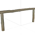 Modern Railing Wood Railing 3d model