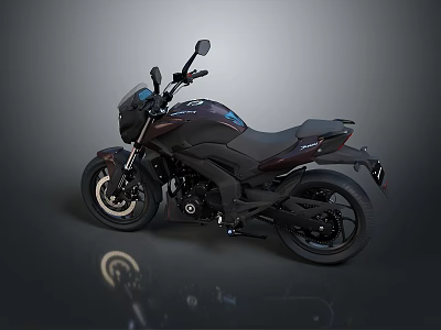 Modern Black Motorcycle With Sleek Sporty Design And Alloy Wheels 3d model
