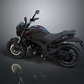 Modern Black Motorcycle With Sleek Sporty Design And Alloy Wheels