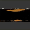 Vintage Leather Suitcase With Black And Orange Worn Texture And Retro Design For Storage