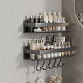 Bathroom Accessories Wall Mounted Shelves With Toiletries Storage Racks And Hooks