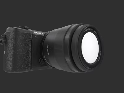 Professional Sony Digital Camera With Large Lens As Business Equipment Device 3d model
