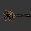 Traditional Handcrafted Tool Featuring Long Wooden Pole Netted Section And Ornate Details