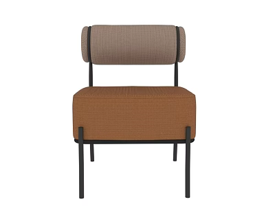 Two Tone Woven Leisure Chair With Black Metal Legs And Modern Design 3d model