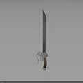 Detailed Metal Knife Design With Wooden Handle And Sharp Blade