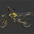 Yellow and Black Off Road Motorcycle With Knobby Tires And Sporty Graphics