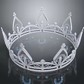 Exquisite Silver Crown Jewelry With Intricate Patterns Decorative Spikes And Gemstone Accents