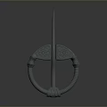 Gray 3D Model Of Circular Ornament With Intricate Patterns And Symmetrical Design
