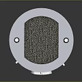 White Cylindrical Decorative Ornament Combination With Dark Brown Layers And Purple Logo