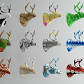 Nordic Animal Wall Decorations Deer Head Wall Decorations 3d model