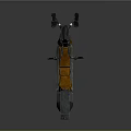 Black Motorcycle With Orange Seat And Red Accents Futuristic Sci Fi Design