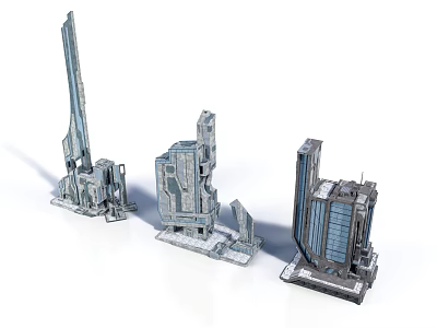 Future Architecture Concept Models With Innovative Tall Structures And Sci Fi Design Elements 3d model