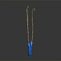 Blue Aquatic Animal With Long Yellow Slender Tentacles On Gray Background