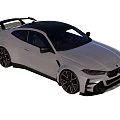 Silver Sports Car With Black Roof Rear Spoiler And Large Black Rims Sporty Design