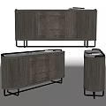 Elegant Modern TV Stand With Wooden Finish Drawers And Metal Legs Design