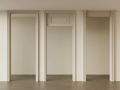 French style pass cover door cover door opening 3d model